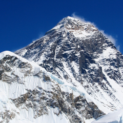 World's highest mountain, Mt Everest (8850m) in the Himalaya, Nepal.