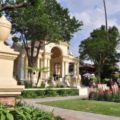 KATHMANDU, NEPAL - CIRCA 2016: The Garden of Dreams in central Kathmandu is a historic garden created in the early 20th century, and is popular with visitors to the city. 