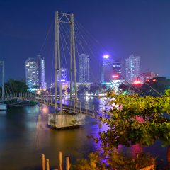 Colombo Beira Lake, Skyline And Modern Skyscrapers.  Beira Lake Is A Large Lake In The Heart Of The City Of Colombo That Surrounded By Many Large Businesses In The City