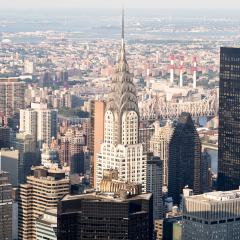 Skyscrapers at midtown New York City with the East River on the background