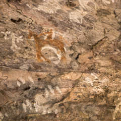 Bhimbetka rock shelters, exhibiting the earliest traces of human life on the Indian subcontinent, and thus the beginning of the South Asian Stone Age