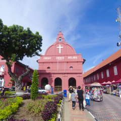 MALACCA, MALAYSIA. sept 16, 2016. Christ Church is an 18th-century Anglican church in the city of Malacca, Malaysia. 