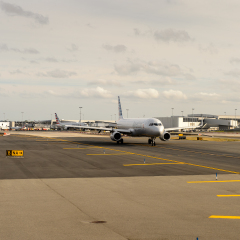 NEW YORK, USA - SEP 26, 2015: Exterior of the John F. Kennedy International Airport. It is the busiest international air passenger gateway in the United States