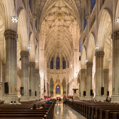 NEW YORK,USA - AUGUST 20,2016: Interior of Saint Patrick's Cathedral in New York City