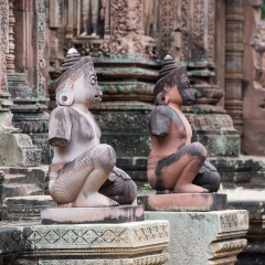 Banteay Srei or Banteay Srey, the ancient of Cambodian temple dedicated to the Hindu god Shiva, Angkor, Khmer temple ,Siem Reap, Cambodia - traveling concept.