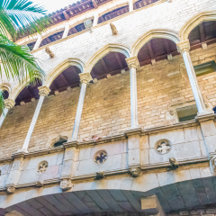 BARCELONA, SPAIN - JULY 24, 2016: Museu Picasso in Barcelona, Spain. Pablo Picasso was a Spanish painter, sculptor, printmaker, poet and playwright who spent most of his adult life in France.