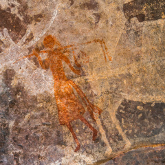 Satukunda Rock Paintings. Just 24 km fom Bhopal, Satkunda has around 5000 year old rock art. Contemporary in quality and age the world Heritage site of Bhim Baithika in the east of Bhopal.