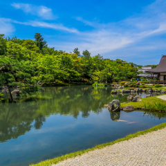 Zen Garden of Tenryu-ji, Heavenly Dragon Temple. In Kyoto, Japan