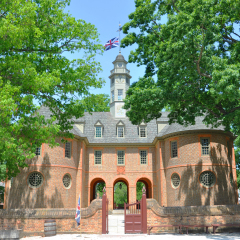 WILLIAMSBURG, VA, USA - MAY 7: Capitol of British Colony on May 7th, 2012 in Williamsburg, Virginia, USA. The capitol is a reconstruction of the original 1705 building.