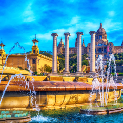 BARCELONA, CATALONIA, SPAIN - 25 MARCH, 2017:  the Palau National, National Palace, National Art Museum of Catalonia
