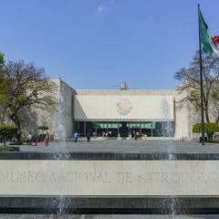 Mexico City, FEB 16: Entrance of the National Museum of Anthropology (Museo Nacional de Antropologia, MNA) on FEB 16, 2017 at Mexico Cityon FEB 16, 2017 at Mexico City