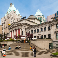VANCOUVER, CANADA - MAY 12: People in front of Vancouver Art Gallery on May 12, 2007 in Vancouver, Canada. Vancouver Art Gallery is 5th largest art gallery in Canada and largest in Western Canada.
