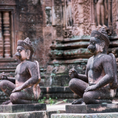 Banteay Srei or Banteay Srey, the ancient of Cambodian temple dedicated to the Hindu god Shiva, Angkor, Khmer temple ,Siem Reap, Cambodia - traveling concept.