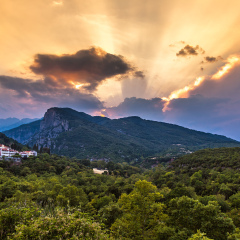 Mount Olympus in Greece in a summer evening
