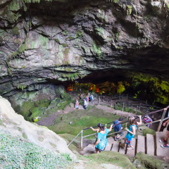 CRETE,GREECE-JULY 21: The Cave of Zeus, tourists go sightseeing on July 21,2014 on the Crete island in Greece.