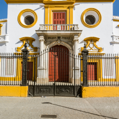 Entrance at the Bullfight arena, plaza de toros in Seville,La Maestranza,Seville,Andalusia,Spain