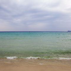 THASOS ISLAND, GREECE - SEPTEMBER, 21, 2015: Beach in Thasos island in Greece
