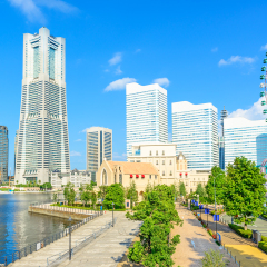 YOKOHAMA, JAPAN - September 14: Yokohama Minato Mirai 21 Area in Yokohama, Japan on September 14, 2014.  It is a large urban development and the central business district of Yokohama, Japan.