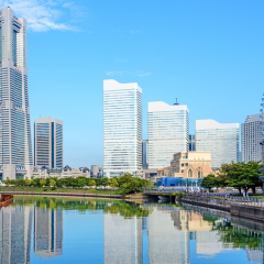YOKOHAMA, JAPAN - SEPTEMBER 12: Yokohama MM21 in Yokohama, Japan on September 12, 2013. MM 21 is a large urban development, and the central business district of Yokohama, Japan.