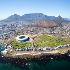 overall aerial view of Cape Town, South Africa