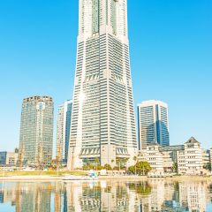 YOKOHAMA, JAPAN - March 27: Landmark Tower in Yokohama Minato Mirai 21, Japan on March 27, 2015. It is a large urban development and the central business district of Yokohama, Japan.