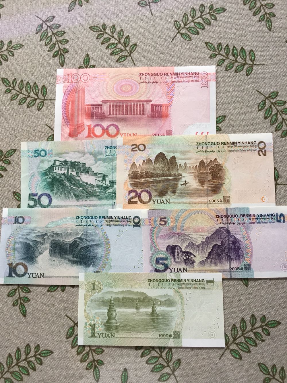 人民币背后的图案图片