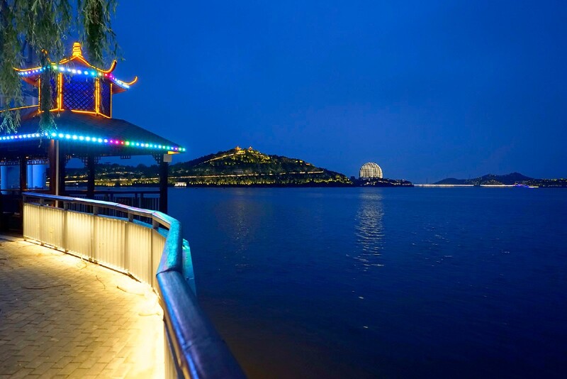 夜航,璀璨的雁栖湖