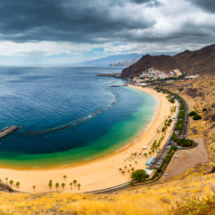 Playa de Las Teresitas, a famous beach near Santa Cruz de Tenerife in the north of Tenerife, Canary Islands, Spain