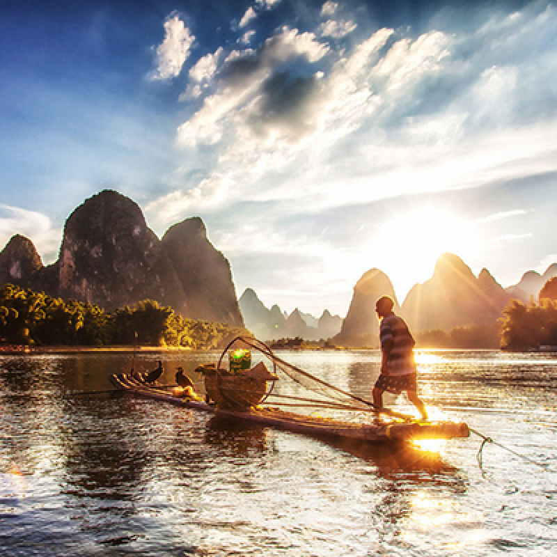 桂林漓江阳朔一日游 兴坪漓江竹筏OR游船,溶洞