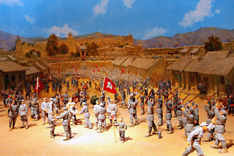 从江西瑞金到陕北的长征路上"出发于都河,血战湘江,突破乌江,遵义会议