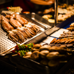 Squid at a street food stall in Taipei, Taiwan