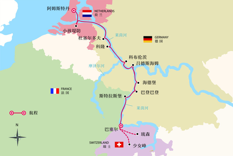 维京游轮主要有莱茵河,多瑙河和欧洲全景三
