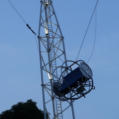 blue sky and Bungy Jump seti in Singapre for travelling image in July 2017