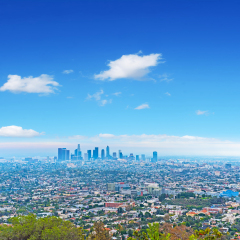 Blue sky over Los Angeles, California