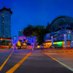 SINGAPORE - NOV 16: Christmas decoration at famous Orchard Road on November 16, 2015 in Singapore. The street with twinkling stars, sparking diamonds and dressed-up shopping centers.