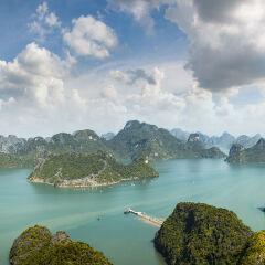 Karst Island Landscape In Halong Bay, Vietnam