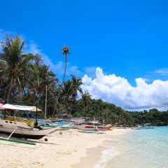Boats on Ilig Iligan Beach, Boracay Island, Philippines