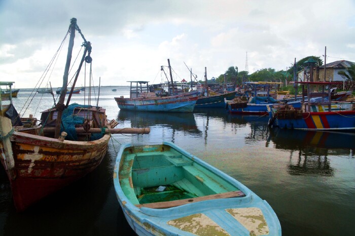 这是捕鱼船停靠的码头.