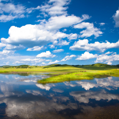 Lake of grassland in Inner Mongolia of China