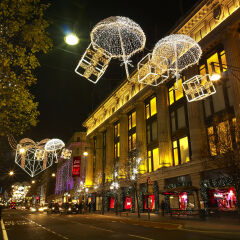 Department Store with Christmas Lights