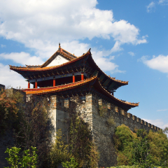 Wall,fortification of the old city of  Dali ,yunan ,china
