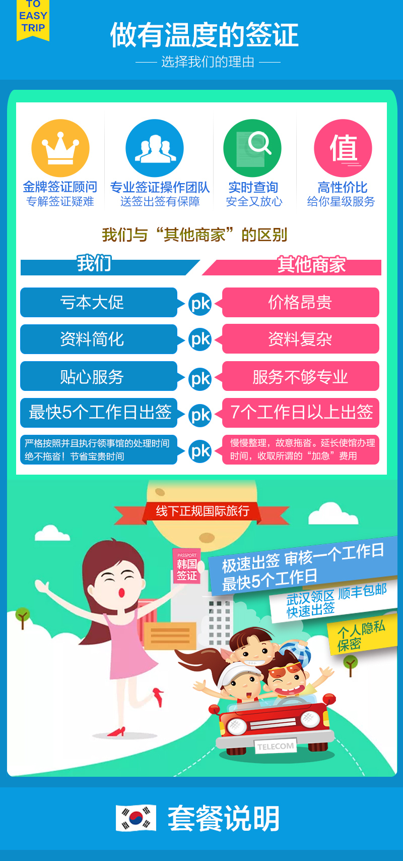 【武汉送签】韩国个人旅游签证 三个月单次 康