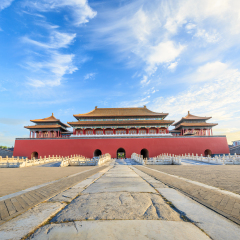 ancient royal palaces of the Forbidden City in Beijing,China