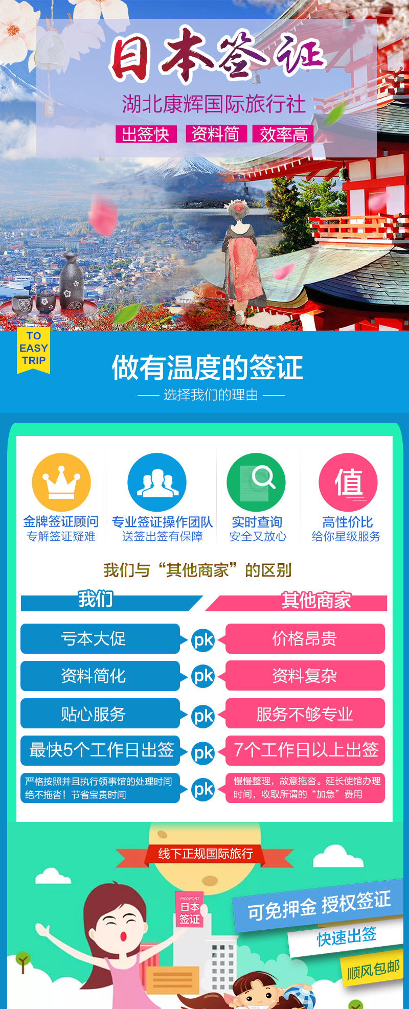 北京送签】日本个人旅游签证 三年多次 免机票