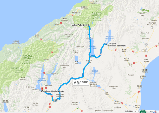 自驾第二天的行程是首先从特卡波湖前往库克山