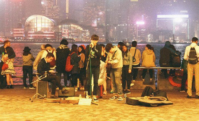 香港街头艺人图片
