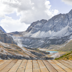 jokul and lake at Daocheng Yading,sichuan,china