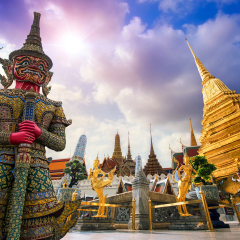 Wat Phra Kaew, Temple of the Emerald Buddha Wat Phra Kaew is one of Bangkok's most famous tourist sites and it was built in 1782 at Bangkok, Thailand