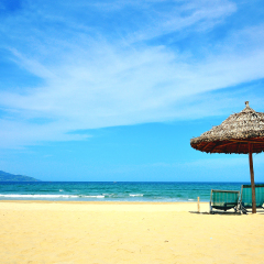 Sunny beach in Da Nang resort, South China sea, Vietnam