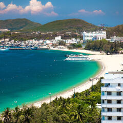 Vietnam - Aerial view of the beach front of Nha Trang city